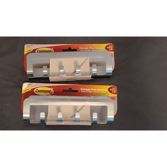 Command 2lb 4 Prongs Utility Hooks Damage Free Wall Hanger NEW - Picture 2 of 3